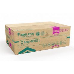   Tubeless Z Hajtogatott kéztörlő 2 rétegű, 100% cellulóz, 20,3x24cm, 25x170 lap 4250 lap/karton