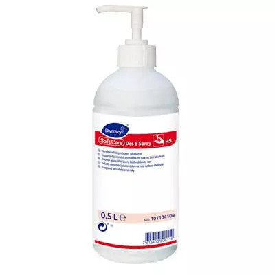 Soft Care Des E Spray alkoholos folyékony kézfertőtlenítő 500ml pumpával (10db/karton)