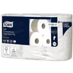   Tork toalettpapír T4 kistekercses Premium soft, 3r., hófehér, 35m/tek, 248 lap, 6tek/csg, 7csg/karton