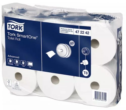 Tork toalettpapír T8 SmartOne Advanced 2r., fehér, 1150lap/tek, 6tek/karton