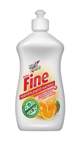 Well Done Fine Fertőtlenítő hatású mosogatószer 500ml (21db/karton) Fresh Orange  