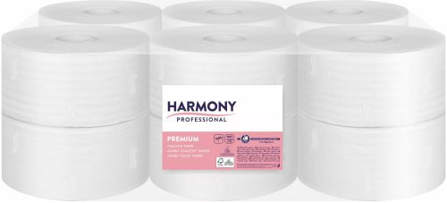 Harmony toalettpapír mini Jumbo 19cm-es, 2r., fehér, 120m/tek, 12tek/karton, 48karton/raklap