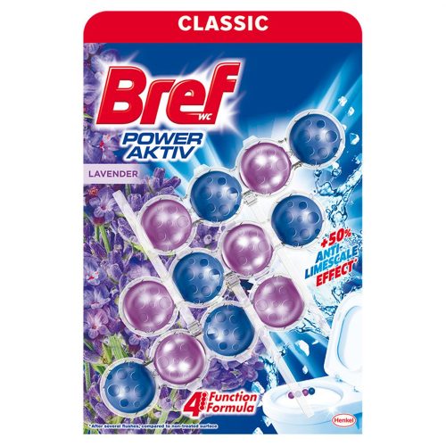 Bref wc tisztító golyós Mega Pack (3DB-OS, 9csg/karton) power aktiv 3X50g lavender