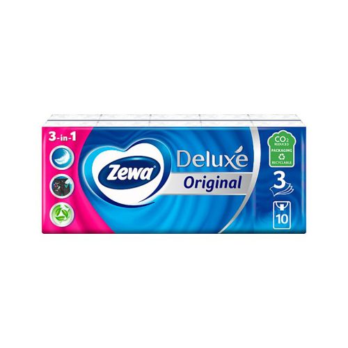 Zewa Deluxe papírzsebkendő Original - 3 rétegű 10x10 db